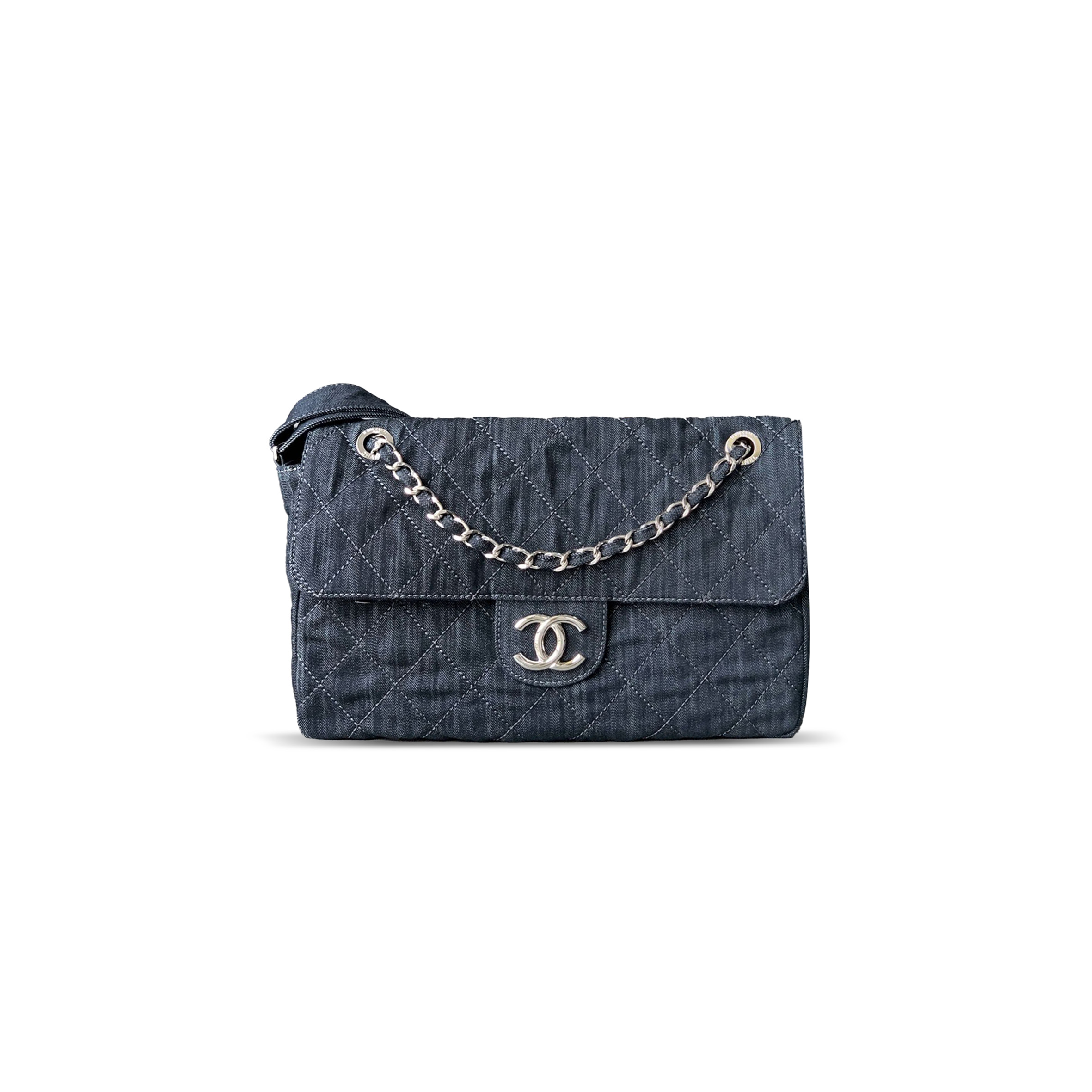 Ch*el timeless small denim dark blue 515346 (34*22*10cm)